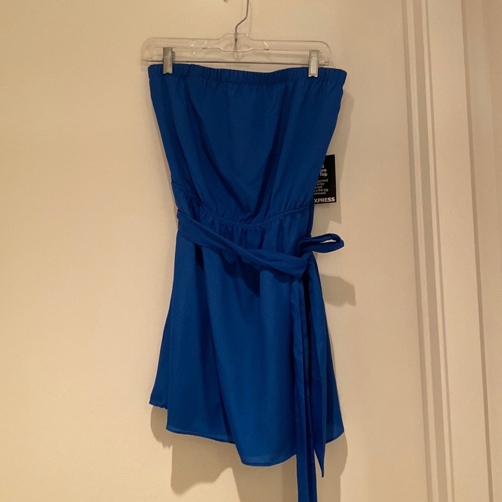 Express blue strapless dress. Size S. NWT